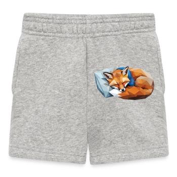 Schlafender Fuchs im Polygonstil - Baby Shorts - Grau meliert - Vorne