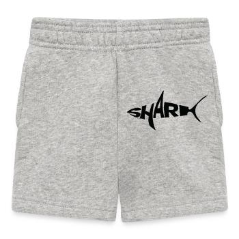  BLACK Shark Wordmark Typography with Fin - Baby Shorts - heather grey - Front