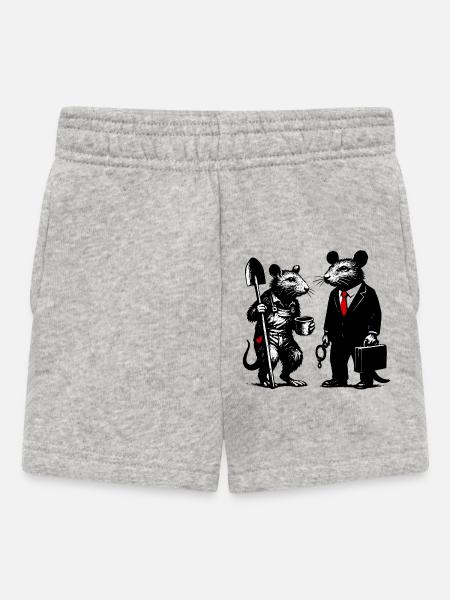 Arbeiter-Ratte und Büroratte - Baby Shorts - Grau meliert