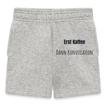 Erst Kaffee bitte - Baby Shorts - Grau meliert - Vorne