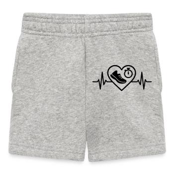 Laufen Herz Schuh Stoppuhr Bahn - Baby Shorts - Grau meliert - Vorne