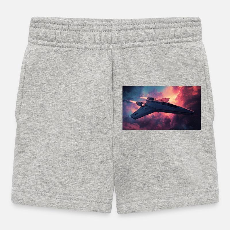 Raumschiff - Baby Shorts - Grau meliert