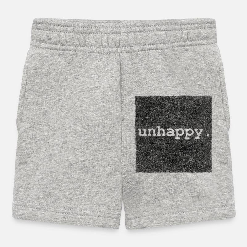 Unhappy - alpha version - Baby Shorts - heather grey