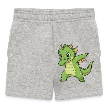 Lustiger Drache Dab Cartoon Design - Baby Shorts - Grau meliert - Vorne