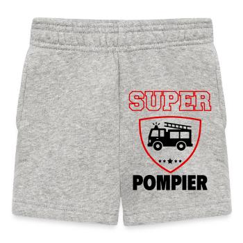 Super Firefighter, Vatertag, Weihnachten - Baby Shorts - Grau meliert - Vorne