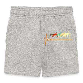 Rétro Vintage Saut en hauteur Coeur ECG Fille - Short Bébé - gris chiné - Devant
