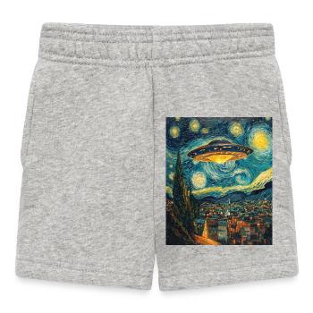 OVNI Alien Alien soucoupe volante - Short Bébé - gris chiné - Devant