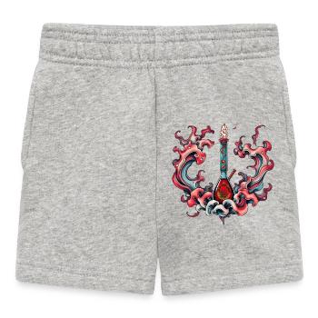 Bouteille Psychédélique Flamme - Short Bébé - gris chiné - Devant