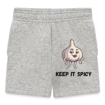 Charme d’ail Gardez-le épicé Légumes à l’ail - Short Bébé - gris chiné - Devant