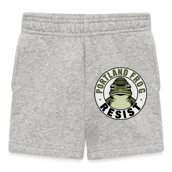 Portland Frog Resist - USA Frog T-Shirt - Baby Shorts - heather grey - Front