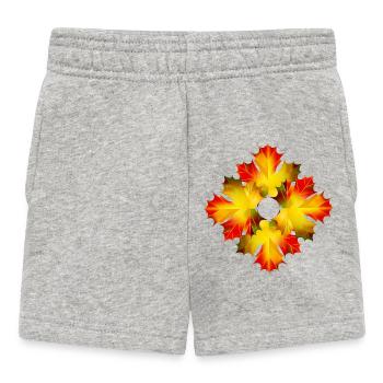 Glowing Maple Leaf Ornament – Autumnal Motif - Baby Shorts - heather grey - Front