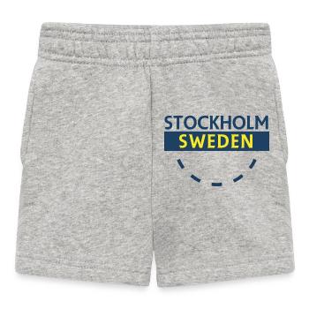 Stockholm Suède Texte en gras - Short Bébé - gris chiné - Devant