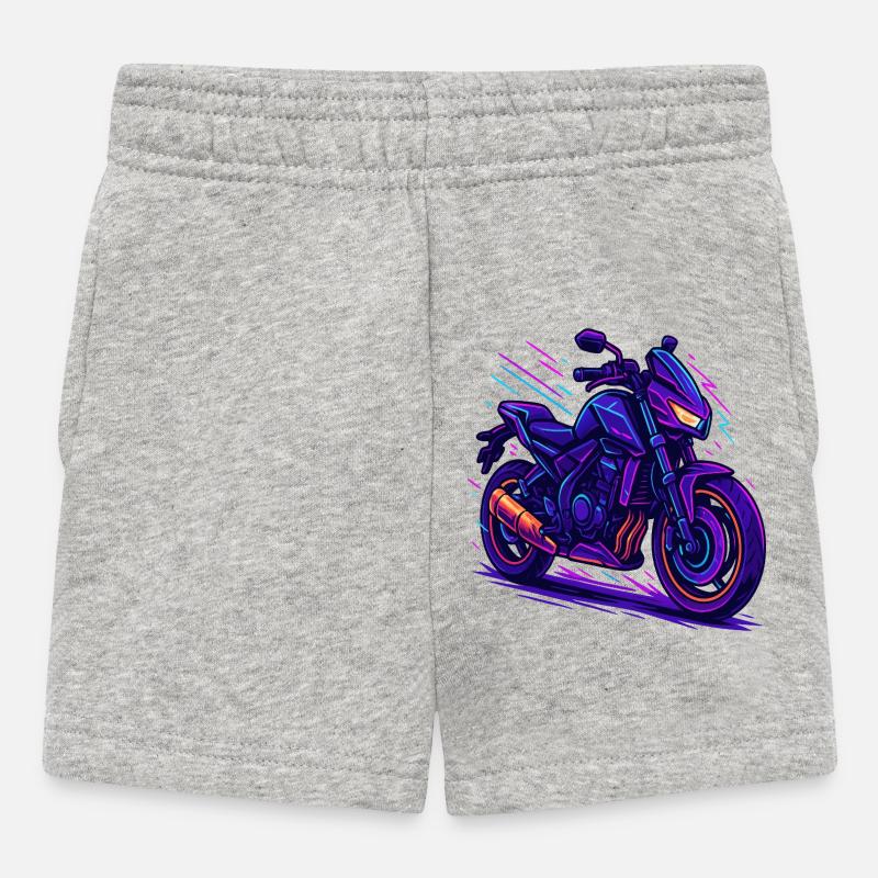Ambiance moto néon - Short Bébé - gris chiné
