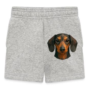 Cute Dachshund – Polygon Dog Design - Baby Shorts - heather grey - Front