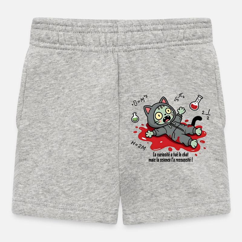 La curiosité a tué le chat, la science... - Short Bébé - gris chiné