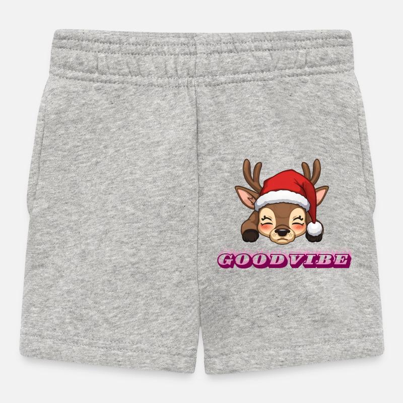 Renne Noël BonVibe - Short Bébé - gris chiné