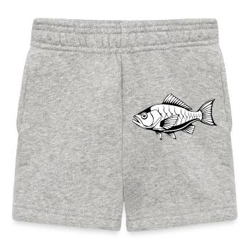 Poisson Poisson T-shirt Cadeau Pêcheur - Short Bébé - gris chiné - Devant