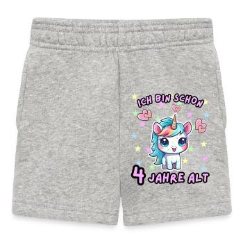 Licorne Anniversaire Design 4 Ans - Short Bébé - gris chiné - Devant