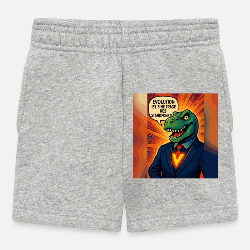 Dino en costume – l’évolution est une question d’opinion - Short Bébé - gris chiné