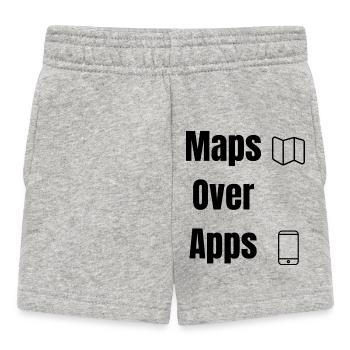 Maps Over Apps – Travel Shirt - Baby Shorts - heather grey - Front