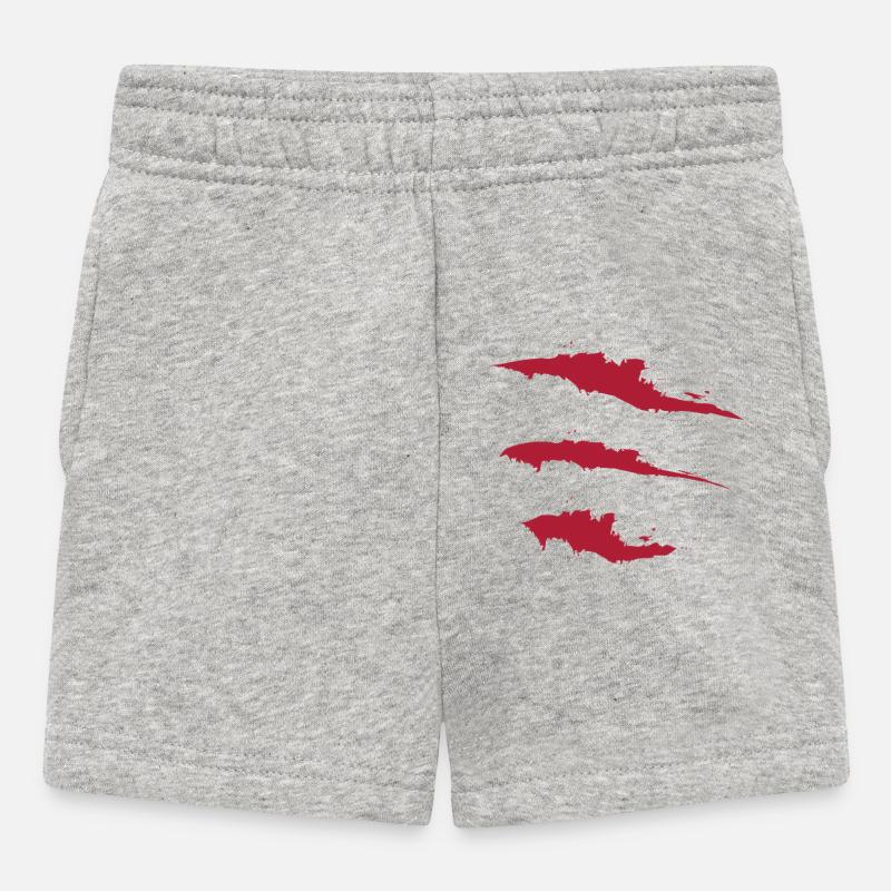 Trois coups de pinceau rouges - Short Bébé - gris chiné