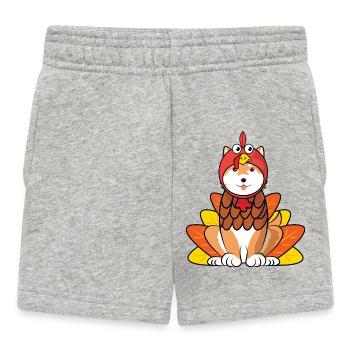 Shiba Inu Thanksgiving Turkey Costume Dog Outfit - Baby Shorts - heather grey - Front