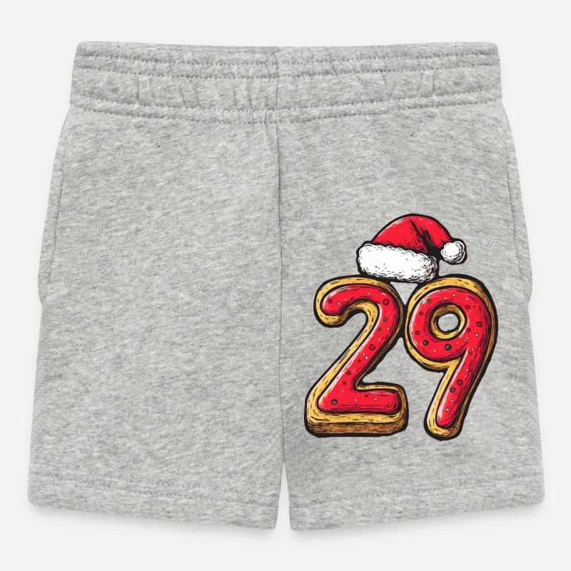 Biscuit de Noël à 29 chiffres - Short Bébé - gris chiné
