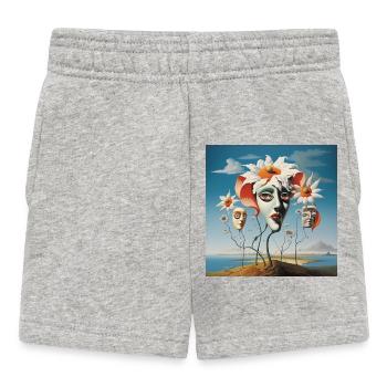 Blütenmasken Traum - Baby Shorts - Grau meliert - Vorne