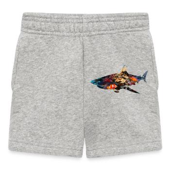 Récif de corail requin poisson silhouette - Short Bébé - gris chiné - Devant