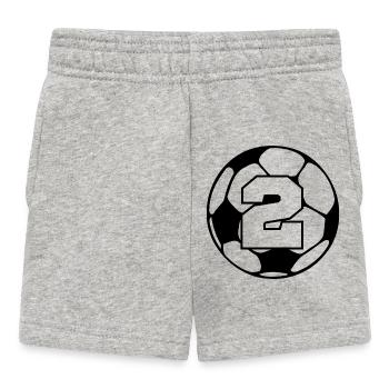 Numéro 2 football - 2e anniversaire  - Short Bébé - gris chiné - Devant