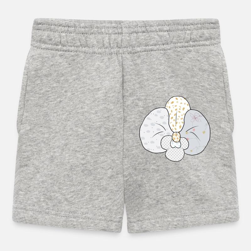 Weisse_Musterorchidee - Baby Shorts - heather grey