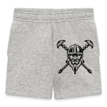 Bearded Viking Warrior Face - Baby Shorts - heather grey - Front