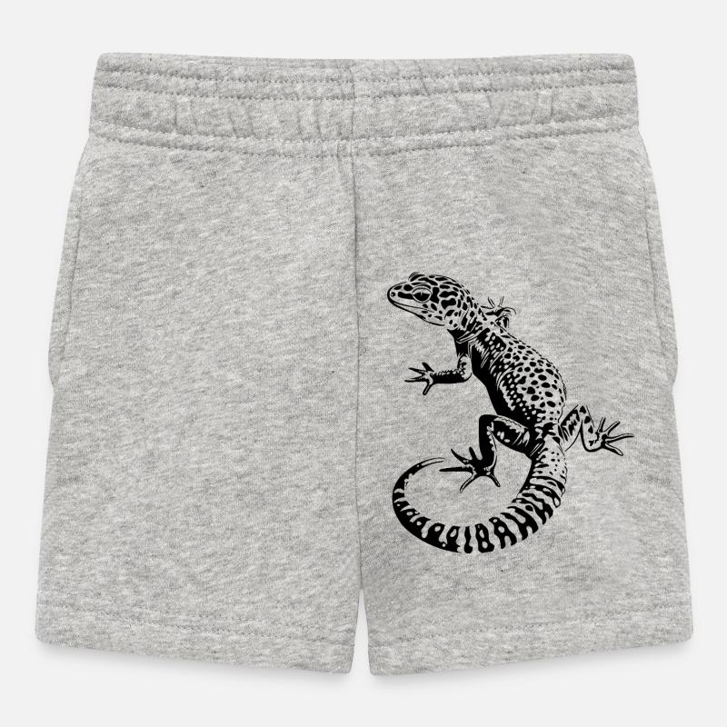 Leopardgecko - Baby Shorts - Grau meliert