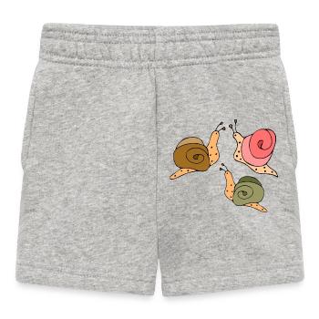 Schnecken - Baby Shorts - Grau meliert - Vorne