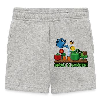 Pixel Garden: Plant and Grow - Baby Shorts - heather grey - Front