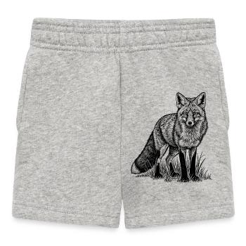 Deutscher Fuchs | Süßes Deutschland Motiv Geschenk - Baby Shorts - Grau meliert - Vorne