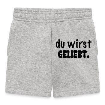 du wirst geliebt. - Baby Shorts - Grau meliert - Vorne