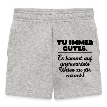 Tu immer gutes. - Baby Shorts - Grau meliert - Vorne