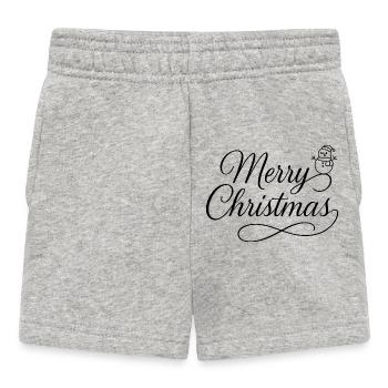 Geschwungener Merry-Christmas Schriftzug mit Schne - Baby Shorts - Grau meliert - Vorne
