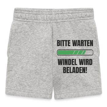 Please Wait Diaper Is Loading - Baby Bodysuit Shirt - Baby Shorts - heather grey - Front