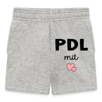 PDL Pflegedienstleitung mit Herz - Baby Shorts - Grau meliert - Vorne