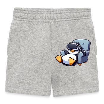 Pingouin Réalité Virtuelle Gamer Gamer Chill - Short Bébé - gris chiné - Devant