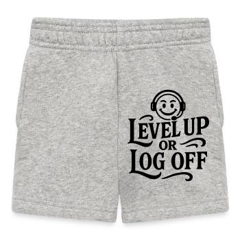 Level Up Chemise rétro Smiley Gamer Zocker spruch - Short Bébé - gris chiné - Devant
