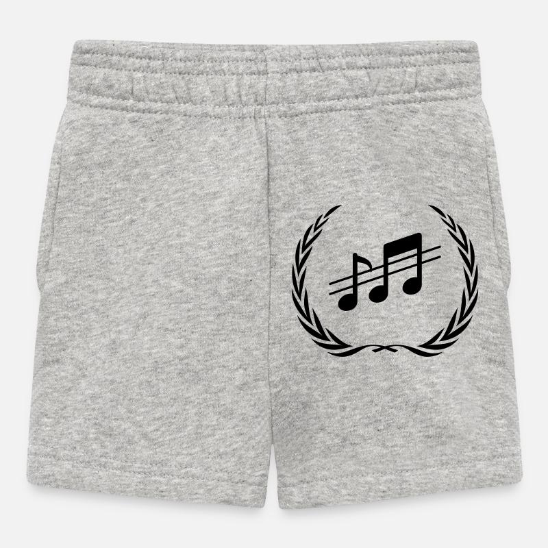 Music Notes Wreath - Baby Shorts - heather grey