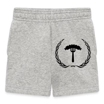 Wurst Gabel Würstchen - Baby Shorts - Grau meliert - Vorne