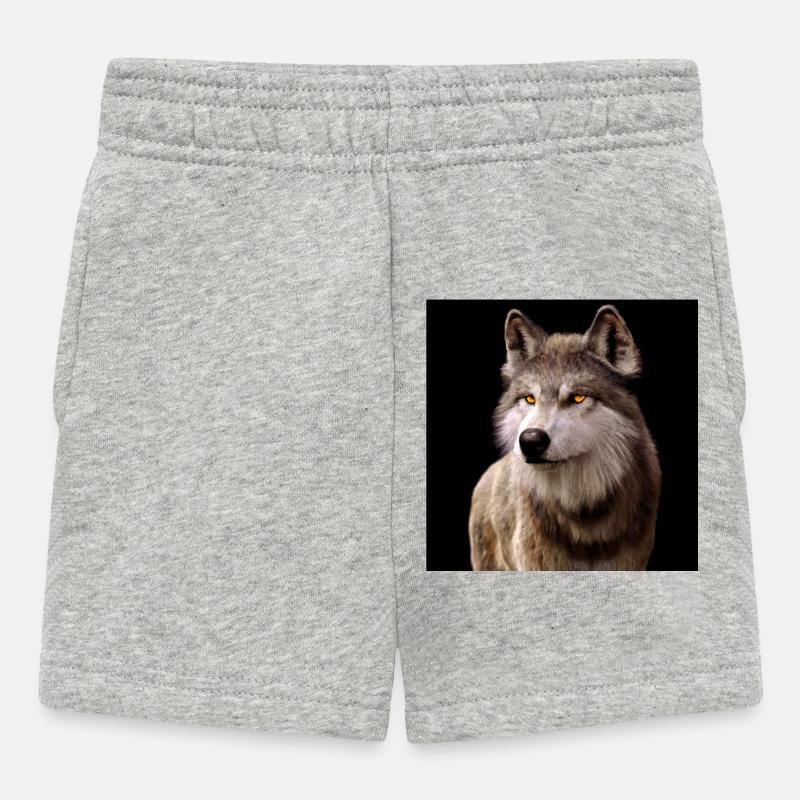 Wolfsblick Bernstein im Dunkel - Baby Shorts - Grau meliert