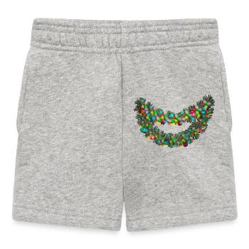 Tazz Gespräche | Fröhliches Neon-Girlanden-Lächeln - Baby Shorts - Grau meliert - Vorne