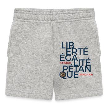 Liberté Égalité Pétanque, la French Révolution - Short Bébé - gris chiné - Devant
