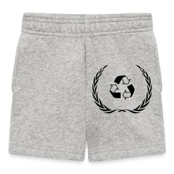Recycling Symbol Kranz - Baby Shorts - Grau meliert - Vorne