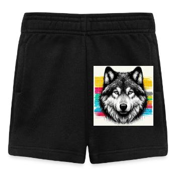 Wolf - Baby Shorts - black - Front